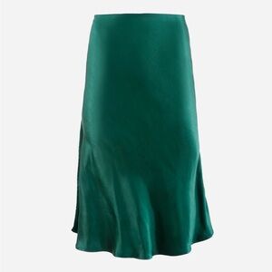 Plus sized Emerald green Satin Slip skirt